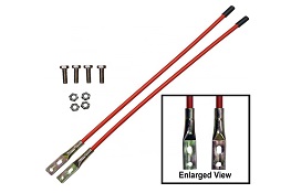 Snow plow guide stake for snow sweeper